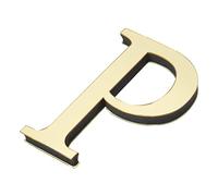 PATIKIL 3D Acrylique Alphabet Miroir Paroi Autocollants Lettre P Autoadhésif Maison Décoration Lettre Signe Art Autocollant Décalcomanie pour Bricolage Maison Décoration Clair Doré