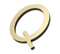 PATIKIL 3D Acrylique Alphabet Miroir Paroi Autocollants Lettre Q Autoadhésif Maison Décoration Lettre Signe Art Autocollant Décalcomanie pour Bricolage Maison Décoration Clair Doré