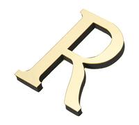 PATIKIL 3D Acrylique Alphabet Miroir Paroi Autocollants Lettre R Autoadhésif Maison Décoration Lettre Signe Art Autocollant Décalcomanie pour Bricolage Maison Décoration Clair Doré