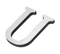 PATIKIL 3D Acrylique Alphabet Miroir Paroi Autocollants Lettre U Argenté
