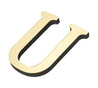 PATIKIL 3D Acrylique Alphabet Miroir Paroi Autocollants Lettre U Autoadhésif Maison Décoration Lettre Signe Art Autocollant Décalcomanie pour Bricolage Maison Décoration Clair Doré