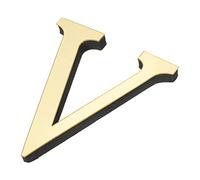 PATIKIL 3D Acrylique Alphabet Miroir Paroi Autocollants Lettre V Autoadhésif Maison Décoration Lettre Signe Art Autocollant Décalcomanie pour Bricolage Maison Décoration Clair Doré