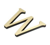 PATIKIL 3D Acrylique Alphabet Miroir Paroi Autocollants Lettre W Autoadhésif Maison Décoration Lettre Signe Art Autocollant Décalcomanie pour Bricolage Maison Décoration Clair Doré