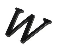 PATIKIL 3D Acrylique Alphabet Miroir Paroi Autocollants Lettre W Autoadhésif Maison Décoration Lettre Signe Art Autocollant Décalcomanie pour Bricolage Maison Décoration Noir