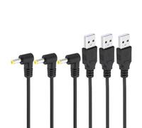 PATIKIL 3Ft Câble d'Alimentation Usb 2.0 A Type Mâle Vers DC 4,0 x 1,7 mm, Angle de 90 Degrés, 3Pcs Connecteur Adaptateur de Fil, Cordon de Charge pour Ventilateurs, Lampe, Noir