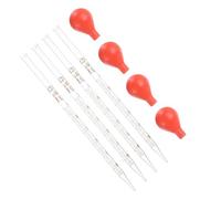 PATIKIL 3ml Pipettes En Verre Avec Goutteur, 4pcs Outil Gradué De Laboratoire Avec Embout Droit Pour Transfert D'huiles Essentielles Liquides, Avec Bouchon En Caoutchouc Rouge