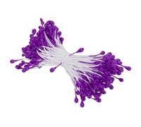 PATIKIL 3mm Double Têtes Fleur Étamine, 150 pcs Artificielle Fleur Étamine Pistil Mat Perle Floral Étamine pour DIY Noël Carte Mariage Décoration, Foncé Violet