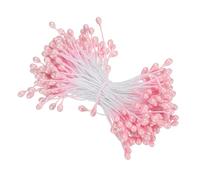 PATIKIL 3mm Double Têtes Fleur Étamine, 150 pcs Artificielle Fleur Étamine Pistil Mat Perle Floral Étamine pour DIY Noël Carte Mariage Décoration, Lumière Rose