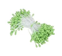 PATIKIL 3mm Double Têtes Fleur Étamine, 150 pcs Artificielle Fleur Étamine Pistil Mat Perle Floral Étamine pour DIY Noël Carte Mariage Décoration, Pelouse Vert