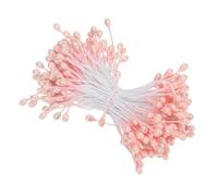 PATIKIL 3mm Double Têtes Fleur Étamine, 150 pcs Artificielle Fleur Étamine Pistil Mat Perle Floral Étamine pour DIY Noël Carte Mariage Décoration, Orange Rose