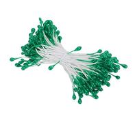 PATIKIL 3mm Double Têtes Fleur Étamine, 150 pcs Artificielle Fleur Étamine Pistil Mat Perle Floral Étamine pour DIY Noël Carte Mariage Décoration, Vert