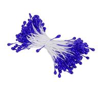 PATIKIL 3mm Double Têtes Fleur Étamine, 150 pcs Artificielle Fleur Étamine Pistil Mat Perle Floral Étamine pour DIY Noël Carte Mariage Décoration, Saphir Bleu