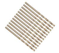 PATIKIL 3mm Foret Hélicoïdal, Tige Droite Jobber M35 Cobalt 5% Acier Rapide 135° Finition Or, Mèche pour Métal Acier Inoxydable Dur, Forets à Métaux à Haute Dureté - Lot de 12