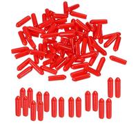 PATIKIL 3mm ID Embouts Caoutchouc pour Vis, 100pcs Bouchon Caoutchouc Flexibles Protecteurs de Filetage de Vis, Capuchons de Protection pour Tube Tiges de Boulons Cache-Boulons, Rouge