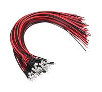 PATIKIL 3mm LED Diode Lumineuse, 50 Pcs 3-6V DC Pre Câblées Mini LED Ampoules Lampes Émettrices De Lumière pour RC DIY Éclairage Indicateur, Red Light