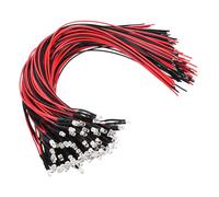 PATIKIL 3mm LED Diode Lumineuses, 100 Pcs 3-6V DC Pre Câblées Mini LED Lumineuses Ampoules Lampes Émettrices pour RC DIY Éclairage Indicateur, Émeraude Vert Lumière