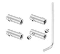 PATIKIL 3mm Trou Agrafe Corde 4Pcs avec M4 Vis Hexagonale rgenté | Colliers de Serrage Acier Inox 304 Double Trou Clip pour Fil pour Raccords de Câbles Métalliques