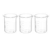 PATIKIL 3Pcs 100ml Bas Forme Verre Bécher, 3.3 Borosilicate Verre Graduée Imprimé Échelle Mesurer Tasses avec Bec pour Cuisine Laboratoire Liquides