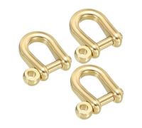 PATIKIL 3Pcs Manilles à Anneau en D 1/4 Pouce Largeur Intérieure | Crochet de ob de Type U en Laiton Pure, Petite Manille à Nœud, pour le Remplacement du Cuir Artisanal Bricolage