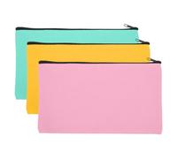 PATIKIL 3Pcs Trousse À Crayons en Toile, Trousse De Maquillage en Toile 21x12cm avec Fermeture Éclair pour Rangement De Fournitures De Bureau Poche Cosmétique Bureau Université DIY