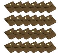 PATIKIL 3x3 Pouces Pochettes Velours Pour Bijoux, 24 Pcs Sacs Cadeaux Emballage Bijoux Avec Bouton-Pression Pour Bracelet Collier Bagues Montre, Marron