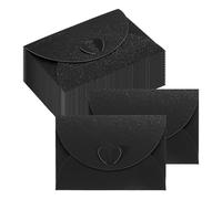 PATIKIL 4.1 x 2.8 Inch Mini Enveloppes Cartes, 24PCS Mignons Porte-Cartes Avec Fermoir Cœur Pour Anniversaires Mariages Cartes De Vœux Entreprises, Noir