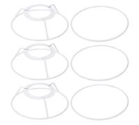 PATIKIL 4.3 pouce E26 E27 Lampe Abat-jour Anneau Cadre avec Européen Installateur, 3 Paquet Abat-jour Support Fil Cadre DIY Tambour Anneau pour Table Sol Lampe Blanc