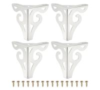 PATIKIL 4.7 inch Pieds De Meuble Évidés, Lot De 4 Pieds De Canapé Modernes en Métal Triangulaire pour Armoire Commode Table Chaise Pouf Bibliothèque Garde-Robe, Argent