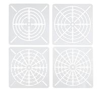 PATIKIL 4 8 12 16 Segment Mandala Pochoir, 4 Paquet 3.5" Mandala Pochoirs Réutilisable Mandala Modèle Peinture Outil pour Dessin sur Bois Tissu Verre Mur, Blanc