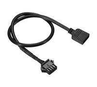 PATIKIL 4 Broche 12V 30cm Long Ordinateur Carte Mère Interface à SM4P Fermelle Extension Câble, Alimentation Adaptateur Plastique Métal pour RGB Ventilateurs LED Bandes, Noir
