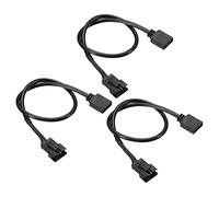 PATIKIL 4 Broche 12V 30cm Long Ordinateur Carte Mère Interface à SM4P Mâle Extension Câble, 3Paquet Alimentation Adaptateur Plastique Métal pour RGB Ventilateurs LED Bandes, Noir