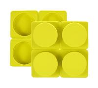 PATIKIL 4 Compartiments Silicone Savon Moule, 2 Paquet Rond Barre Savon Moule Fait Main Savon mouless pour Savon Fabrication DIY Artisanat, Jaune