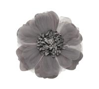 PATIKIL 4 Inch Broche Fleur En Tissu, Broche Fleur Grande Epingle En Tissu Pour Women Dress Skirt Scarf Hat Decoration Vetements Accessoires Wedding Party Banquet, Gray