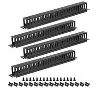 PATIKIL 4 Paquet 1U 19 Pouce Cable Manager pour Réseau Cabinet Noir