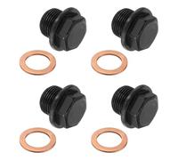 PATIKIL 4 Pcs Bouchon Fileté Mâle Métrique M18 x 1.5mm Avec Joint En Cuivre