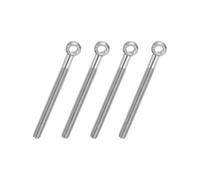 PATIKIL 4 Pcs Boulon à Œil M6x65mm Boulon à Œillet de Levage pour Balancement d'Épaule, Vis Poisson en Acier Inoxydable 304, Filetage Métrique à Demi-Denture Trou Coulissant, Argentée
