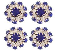 PATIKIL 4 Pcs Boutons De Manchette À Strass Pour Femmes Or Bleu Clair