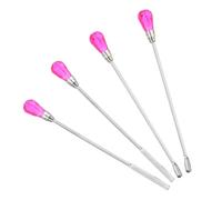 PATIKIL 4 Pcs Cuillères À Cire En Acier Inoxydable, Kit De Cuillères À Cacheter, Bâtonnets De Mélange Pour Outils De Métiers De Fusion, Rose