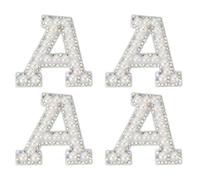 PATIKIL 4 Pcs Écussons de Lettres en Perles pour Vêtements Vestes
