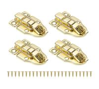 PATIKIL 4 Pcs Petit Loquet à Bascule pour Boîte en Métal et Vis Doré