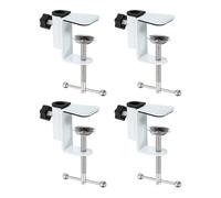 PATIKIL 4 Pcs Pince De Bureau De 0,47" De Diamètre De Trou Blanc | Support En Alliage D'Aluminium Universel Réglable Porte-Monture En C Pour Microphone Bras De Micro Lampe De Bureau