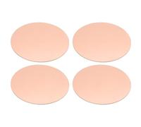 PATIKIL 4 Pcs Plaques Métal Estampage, 70mm Rondes Plaques Nom Métal Disque Feuille Cercle Pour Gravure Laser Estampage Dog Tags Fabrication Porte-clés, 0.8mm Épais, Ton Cuivré