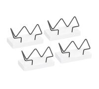 PATIKIL 4 Pcs Porte-Cartes De Visite En Bois Pour Bureau Blanc Noir | Support De Présentation De Cartes De Visite En Bois Organisateur Pour Bureau Maison Exposition