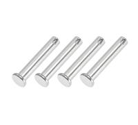 PATIKIL 4 pièces 8 x 45 mm Broches à œil unique acier inoxydable 304 argent | à tête plate pour système de verrouillage de broche d'attelage, pour charnières