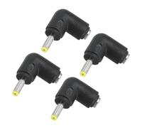 PATIKIL 4 Pièces Adaptateur de Connecteur 90 Degrés Femelle Jack Noir/Jaune | D'Alimentation Dc, 5,5 Mm X 2,1 Mm, vers 4,0 Mm X 1,7 Mm, Mâle Fiche Coupleur Convertisseur