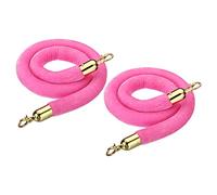 PATIKIL 4 Pieds Rose Clair Velours Étançon Corde, 2 Paquets Foules Contrôle Barrières Corde avec Mousquetons pour Postes Travail Queue Diviseur de Hôtel Théâtre, Doré