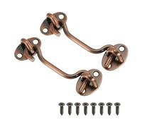 PATIKIL 4 pouce Crochet Œil Loquet, 2 Paquet Carbone Acier Confidentialité Crochet et Œil Loquet Portail Loquet Verrouillage pour Fenêtre Coulissante Porte Grange Porte, Rouge Bronze