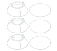 PATIKIL 4 pouce E26 E27 Lampe Abat-jour Anneau Cadre avec Européen Installateur, 3 Paquet Abat-jour Support Fil Cadre DIY Tambour Anneau pour Table Sol Lampe Blanc