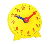 PATIKIL 4 Pouce Enseignement Horloge, Apprendre Horloge Apprentissage Dire Temps Analogique Horloge Démonstration Horloge 12 Heures 2 Pointeurs pour Classe Enseignant, Jaune