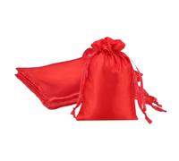PATIKIL 4 X 6 Inch Sacs En Satin Avec Cordon 3 Pcs Sachets Cadeaux En Soie Avec Cordon Pochette Pour Bijoux Bonbons Mariage Noël Anniversaire Pâques Rouge